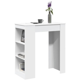 Mesa alta con estantes madera ingeniería blanca 95x47x103,5 cm by , Kitchen and dining tables - Ref: Foro24-854382, Price: 85...