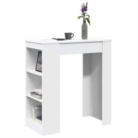 Hohes Regal mit weißen Holzregalen 95x47x103,5 cm von , Küchen- und Esstische - Ref: Foro24-854382, Preis: 83,13 €, Rabatt: %