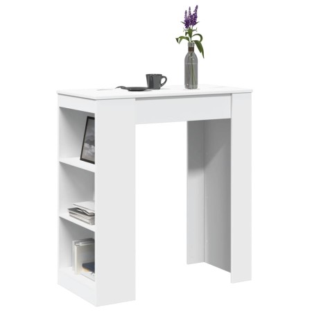 Mesa alta con estantes madera ingeniería blanca 95x47x103,5 cm by , Kitchen and dining tables - Ref: Foro24-854382, Price: 85...