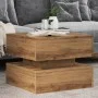 Mesa de centro con luces LED roble artisian 50x50x40 cm von , Couchtisch - Ref: Foro24-857717, Preis: 70,34 €, Rabatt: %
