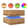 Mesa de centro con luces LED roble artisian 50x50x40 cm by , Coffee table - Ref: Foro24-857717, Price: 71,49 €, Discount: %
