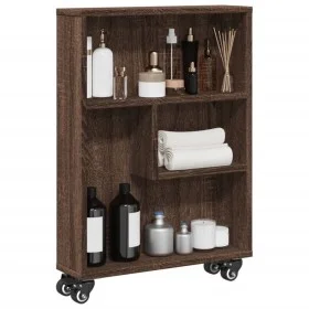 Carrito de almacenaje estrecho madera marrón roble 48x13x68 cm by , Bookcases and shelves - Ref: Foro24-855229, Price: 48,21 ...