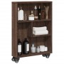 Carrito de almacenaje estrecho madera marrón roble 48x13x68 cm by , Bookcases and shelves - Ref: Foro24-855229, Price: 48,85 ...