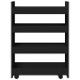 Carro de almacenaje estrecho 4 niveles madera ingeniería negro by , Kitchen and dining carts - Ref: Foro24-855260, Price: 62,...