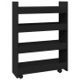 Carro de almacenaje estrecho 4 niveles madera ingeniería negro by , Kitchen and dining carts - Ref: Foro24-855260, Price: 62,...