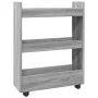Schmaler Aufbewahrungswagen mit 3 Ebenen aus grauem Sonoma-Holz. von , Küchen- und Speisewagen - Ref: Foro24-855255, Preis: 5...