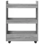 Schmaler Aufbewahrungswagen mit 3 Ebenen aus grauem Sonoma-Holz. von , Küchen- und Speisewagen - Ref: Foro24-855255, Preis: 5...