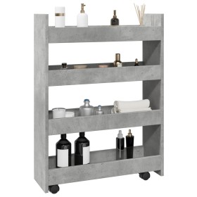 Schmaler Lagerwagen, 4 Ebenen, Holz, Grau, Beton von , Küchen- und Speisewagen - Ref: Foro24-855262, Preis: 52,04 €, Rabatt: %
