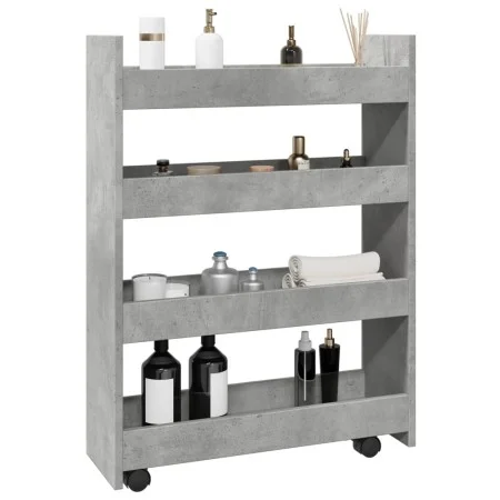 Schmaler Lagerwagen, 4 Ebenen, Holz, Grau, Beton von , Küchen- und Speisewagen - Ref: Foro24-855262, Preis: 51,15 €, Rabatt: %