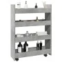 Schmaler Lagerwagen, 4 Ebenen, Holz, Grau, Beton von , Küchen- und Speisewagen - Ref: Foro24-855262, Preis: 51,15 €, Rabatt: %