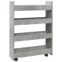 Carro de almacenaje estrecho 4 niveles madera gris hormigón de , Carros de cocina y comedor - Ref: Foro24-855262, Precio: 51,...