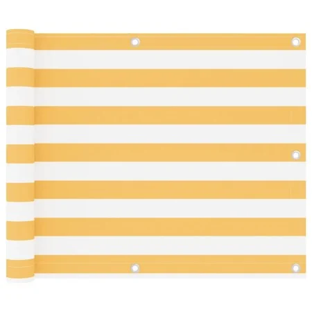 Balkonmarkise aus weißem und gelbem Oxford-Stoff, 75 x 500 cm von vidaXL, Sonnenschirme - Ref: Foro24-134902, Preis: 23,93 €,...