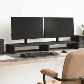 Monitorständer aus schwarzem Ingenieurholz 100x27x10 cm von , Computersockel und -erhöhungen - Ref: Foro24-854653, Preis: 37,...