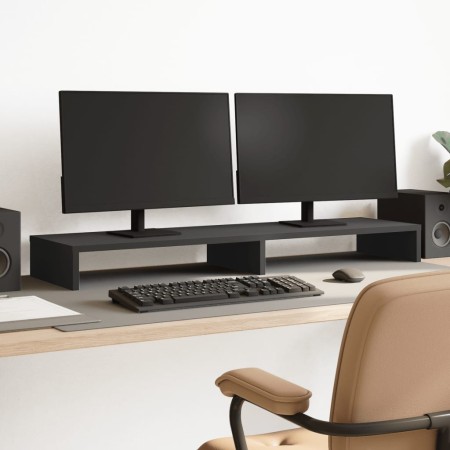 Monitorständer aus schwarzem Ingenieurholz 100x27x10 cm von , Computersockel und -erhöhungen - Ref: Foro24-854653, Preis: 38,...