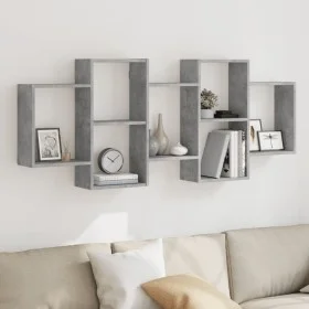 Engineered wood gray concrete wall shelf 159x18x65 cm by , Shelves and shelves - Ref: Foro24-853212, Price: 55,07 €, Discount: %