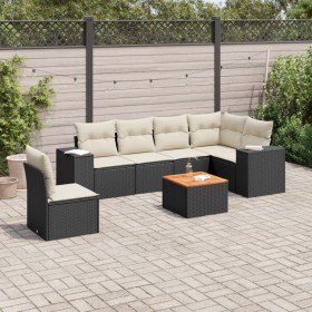 7-piece garden dining set with black synthetic rattan cushions by , Garden sets - Ref: Foro24-3257799, Price: 429,77 €, Disco...