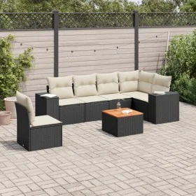 7-piece garden dining set with black synthetic rattan cushions by , Garden sets - Ref: Foro24-3257799, Price: 431,84 €, Disco...