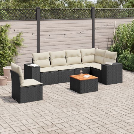 7-piece garden dining set with black synthetic rattan cushions by , Garden sets - Ref: Foro24-3257799, Price: 430,74 €, Disco...