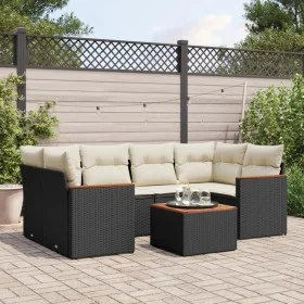 7-piece garden dining set with black synthetic rattan cushions by , Garden sets - Ref: Foro24-3258199, Price: 428,90 €, Disco...