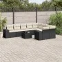 Set de sofás de jardín 10 pzas cojines ratán sintético negro de , Conjuntos de jardín - Ref: Foro24-3255383, Precio: 613,12 €...