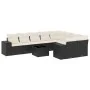 Set de sofás de jardín 10 pzas cojines ratán sintético negro de , Conjuntos de jardín - Ref: Foro24-3255383, Precio: 613,12 €...