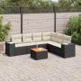 Set de comedor de jardín 7 pzas y cojines ratán sintético negro de , Conjuntos de jardín - Ref: Foro24-3257792, Precio: 430,74 €