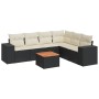 Garten-Essgruppe 7-teilig mit schwarzen Polstern aus synthetischem Rattan von , Gartensets - Ref: Foro24-3257792, Preis: 429,...