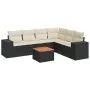 Set de comedor de jardín 7 pzas y cojines ratán sintético negro de , Conjuntos de jardín - Ref: Foro24-3257792, Precio: 431,0...