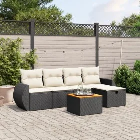 6-piece garden sofa set with black synthetic rattan cushions by , Garden sets - Ref: Foro24-3265053, Price: 359,29 €, Discoun...