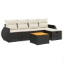 6-piece garden sofa set with black synthetic rattan cushions by , Garden sets - Ref: Foro24-3265053, Price: 343,70 €, Discoun...