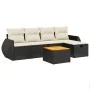 6-piece garden sofa set with black synthetic rattan cushions by , Garden sets - Ref: Foro24-3265053, Price: 359,29 €, Discoun...