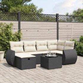7-piece garden dining set with black synthetic rattan cushions by , Garden sets - Ref: Foro24-3264112, Price: 445,23 €, Disco...
