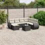 8-teiliges Gartensofa-Set und Kissen aus schwarzem Kunststoff-Rattan. von , Gartensets - Ref: Foro24-3264152, Preis: 491,49 €...