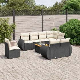 Garden sofa set, 8 pieces, with black synthetic rattan cushions. by , Garden sets - Ref: Foro24-3257428, Price: 600,63 €, Dis...