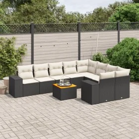 Garden sofa set 10 pieces with black synthetic rattan cushions by , Garden sets - Ref: Foro24-3257932, Price: 607,08 €, Disco...