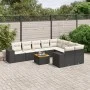 Set de sofás de jardín 10 pzas cojines ratán sintético negro de , Conjuntos de jardín - Ref: Foro24-3257932, Precio: 609,27 €...