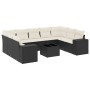 Gartensofa-Set, 10-teilig, mit schwarzen Kissen und synthetischem Rattan. von , Gartensets - Ref: Foro24-3255343, Preis: 611,...