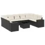Gartensofa-Set, 10-teilig, mit schwarzen Kissen und synthetischem Rattan. von , Gartensets - Ref: Foro24-3255343, Preis: 610,...