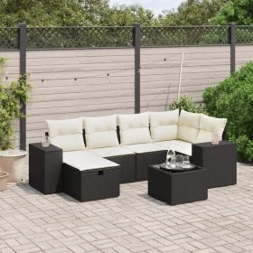 7-piece garden dining set with black synthetic rattan cushions by , Garden sets - Ref: Foro24-3264422, Price: 440,96 €, Disco...