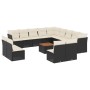 Gartensofa-Set und Kissen, 14-teilig, aus schwarzem Kunststoff-Rattan. von , Gartensets - Ref: Foro24-3256266, Preis: 800,84 ...