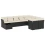 Gartensofagarnitur 10-teilig mit schwarzen Polstern aus synthetischem Rattan von , Gartensets - Ref: Foro24-3250025, Preis: 5...