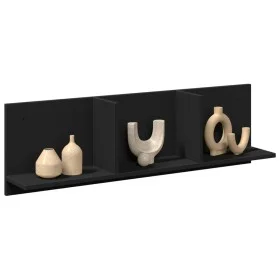 Engineered wood black wall shelf 100x16.5x30 cm by , Shelves and shelves - Ref: Foro24-854860, Price: 27,78 €, Discount: %