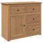 Sideboard with drawers Panama solid pine wood 93x40x80 cm by , Sideboards - Ref: Foro24-4016384, Price: 165,04 €, Discount: %