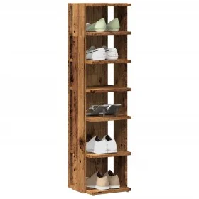Engineered wood aged shoe cabinet 28x27x102 cm by , Shoe racks and shoe organizers - Ref: Foro24-856664, Price: 63,53 €, Disc...