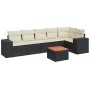 Set de comedor de jardín 7 pzas y cojines ratán sintético negro by , Garden sets - Ref: Foro24-3257785, Price: 431,84 €, Disc...