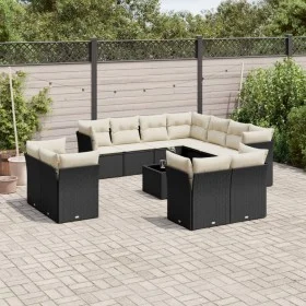 Set de sofás de jardín 12 piezas cojines ratán sintético negro by , Garden sets - Ref: Foro24-3250355, Price: 806,38 €, Disco...