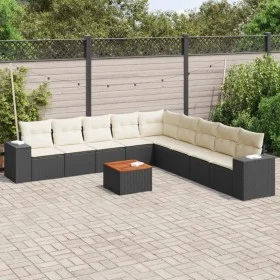 Set de sofás de jardín 10 pzas cojines ratán sintético negro von , Gartensets - Ref: Foro24-3257820, Preis: 576,57 €, Rabatt: %