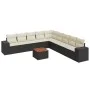 Set de sofás de jardín 10 pzas cojines ratán sintético negro de , Conjuntos de jardín - Ref: Foro24-3257820, Precio: 576,17 €...
