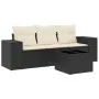 Juego de sofás jardín 4 pzas con cojines ratán sintético negro by , Garden sets - Ref: Foro24-3254603, Price: 274,11 €, Disco...