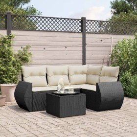 Gartenmöbel-Set, 5-teilig, mit schwarzen Polstern aus synthetischem Rattan von , Gartensets - Ref: Foro24-3253653, Preis: 342...